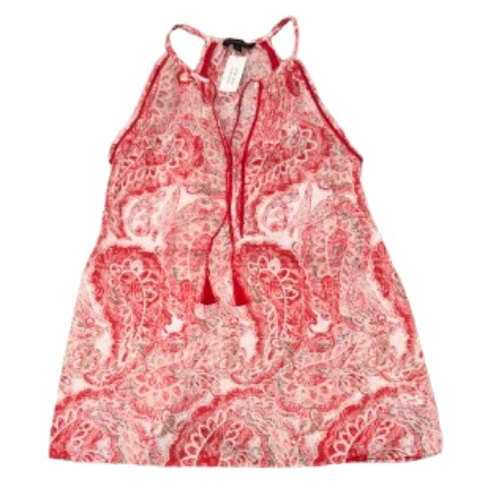 Banana Republic Red and White Paisley halter top NWT size S